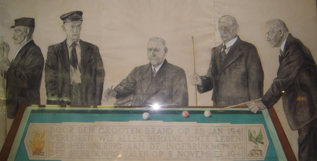 De vijf oudste leden van de Horna in 1941 geschilderd door dhr. G. Lucken